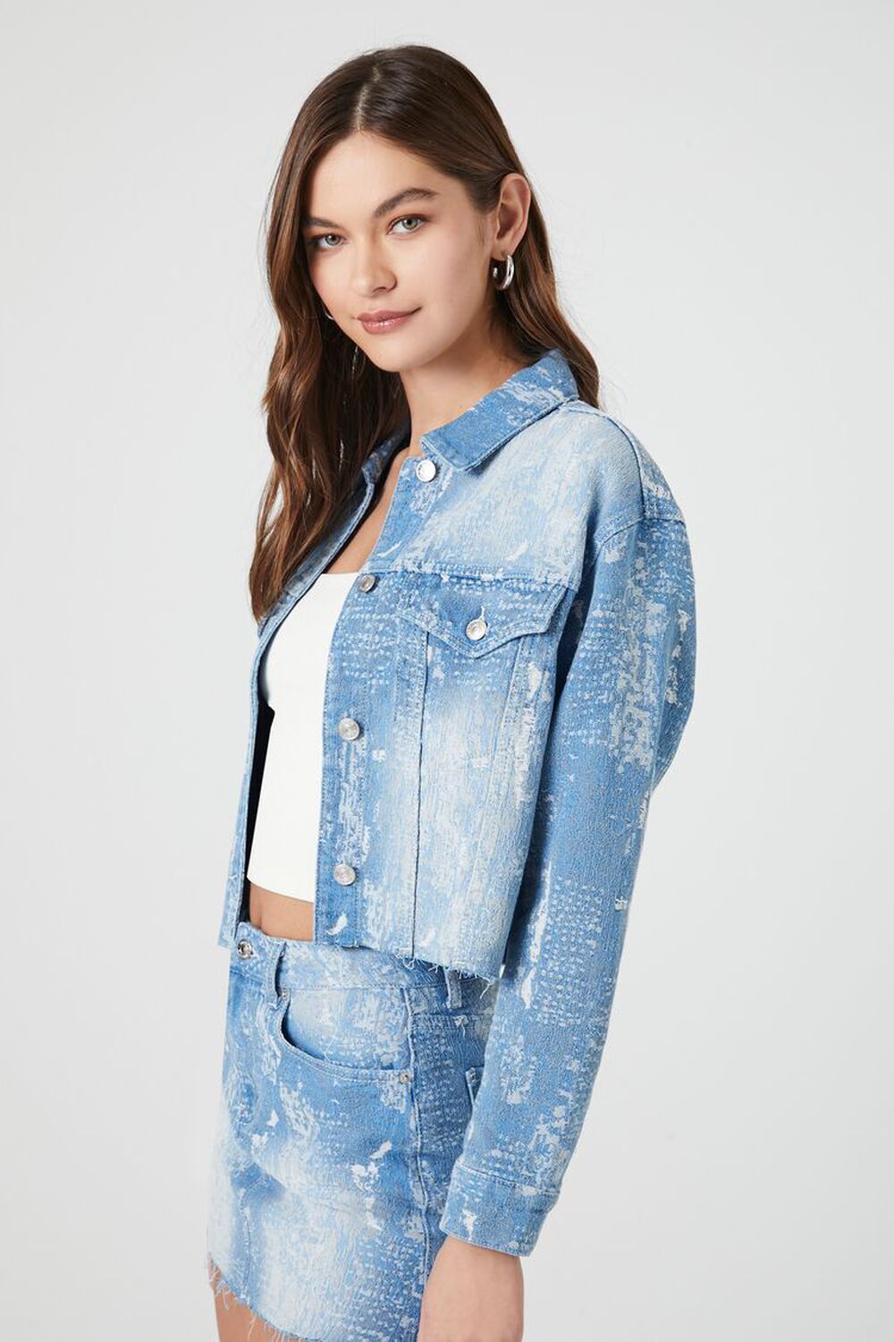 Distressed Denim Trucker Jacket